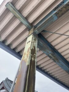 宇都宮市にて鉄骨塗装工事〈鉄骨造ガレージの錆止めメンテナンス〉 施工前